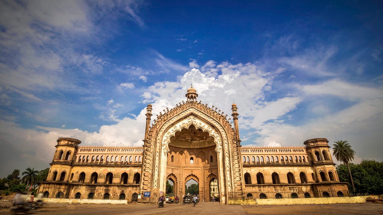 Rumi Darwaza in Lucknow, iconic 18th-century Mughal-style gateway with ornate design